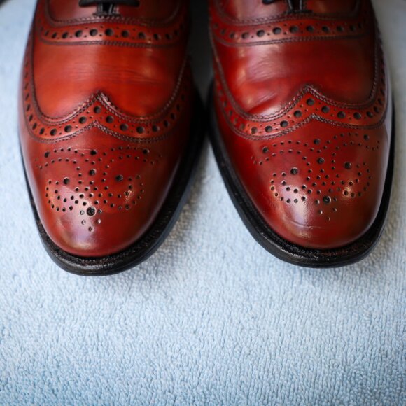 SALE - Allen Edmonds 10-AA McAllister Red Wingtip Oxford Mens Dress Shoes - Picture 6 of 15